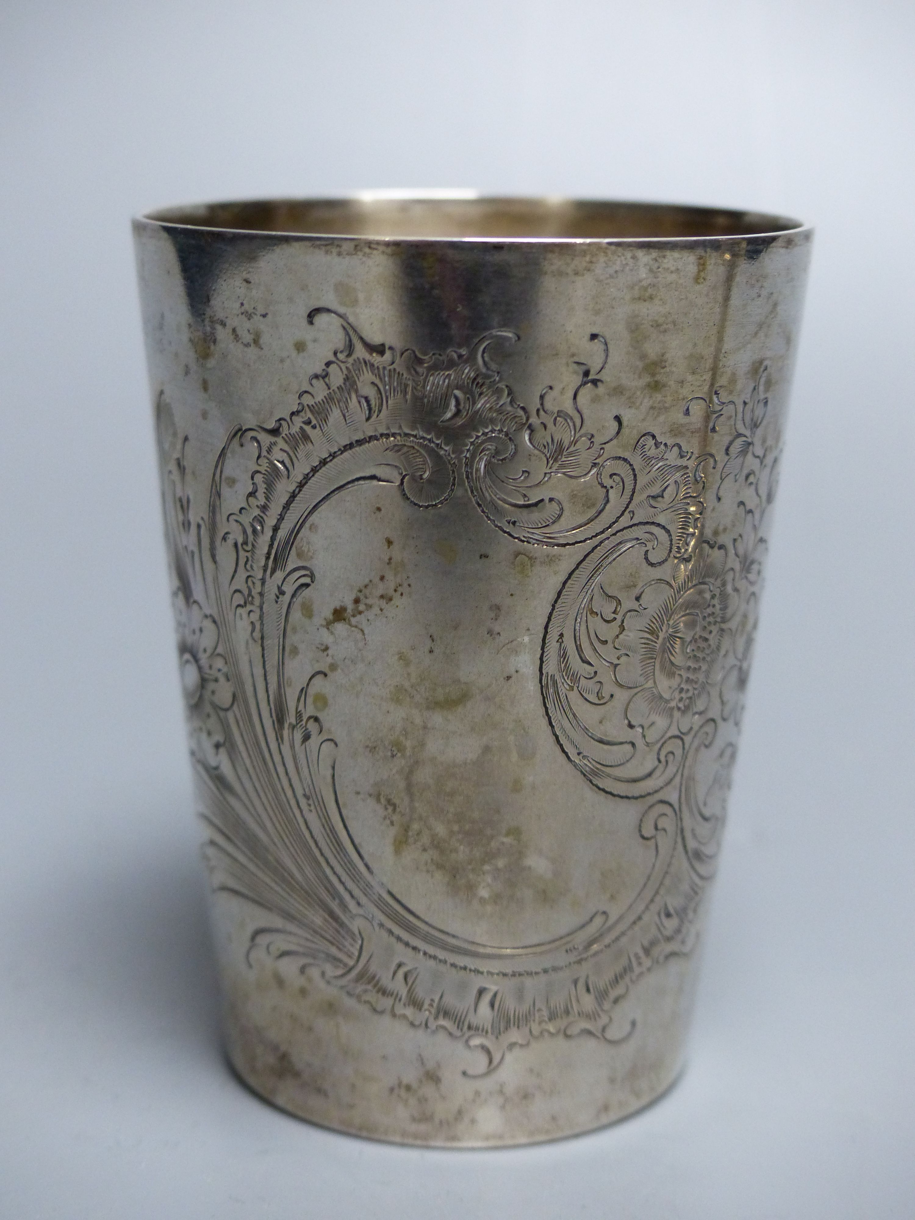 A sterling bowl, 15.1cm, a white metal and enamel spice tower, German beaker, pair of plated coasters and a stand